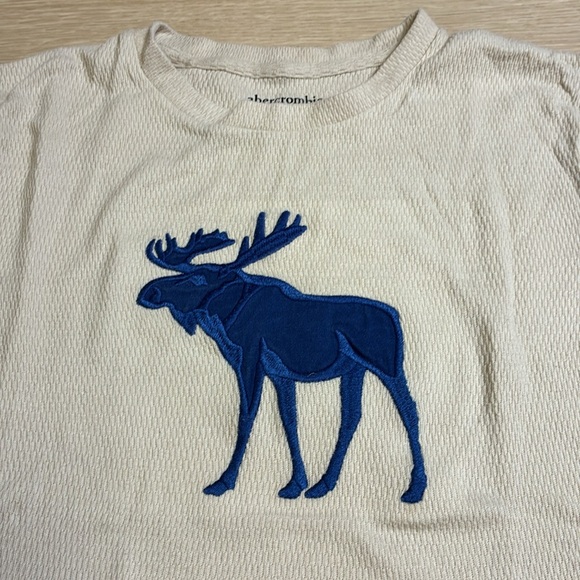 Abercrombie Kids Cream Textured Waffle Knit Top 15/16 - Picture 3 of 4